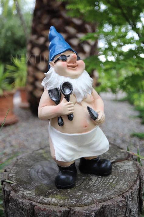 Garden Gnome Naked Nude Gnomes Cooking Naughty Gnome Statue Kitchen X Cm Ebay