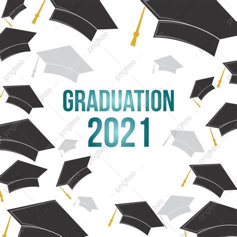 Graduation Class Of 2021 With A Pattern From Cap Hat Education