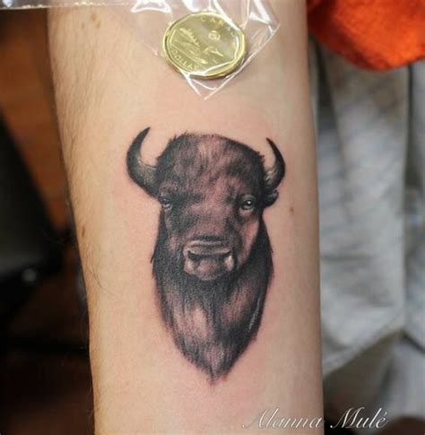 Bison Done By Alanna Mule At Adrenaline Toronto Tattoos Blackandgrey