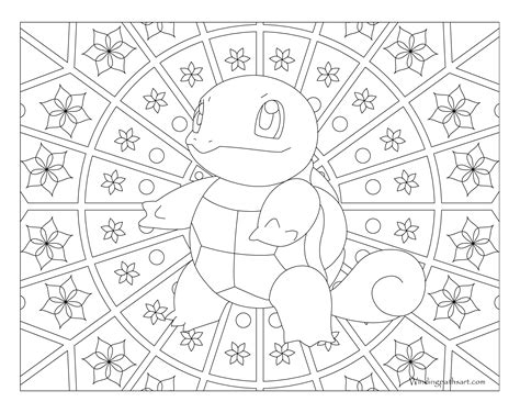 Gambar 007 Squirtle Pokemon Coloring Page Windingpathsart Pages Adults