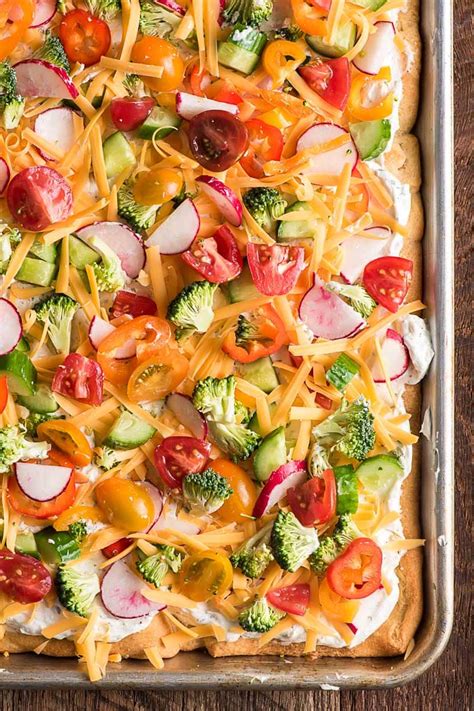 Cold Veggie Pizza An Easy Crowd Pleasing Appetizer Neighborfood