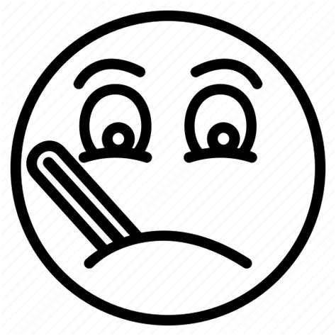 Emoji Emoticon Face Sick Sickness Smiley Thermometer Icon