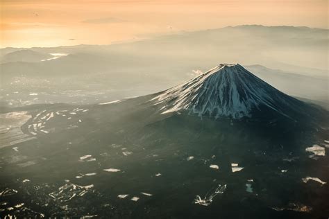 Aerial Japan Landscape Mount Fuji Mountain Volcano Wallpaper