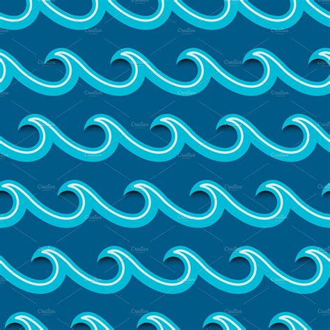 Seamless Waves Pattern Graphic Patterns Creative Market