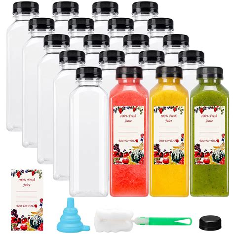 Buy Superlele 20pcs 16oz Empty Plastic Juice Bottles With Caps