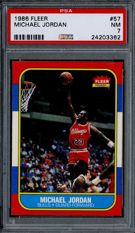 Michael jeffrey jordan (born february 17, 1963), also known by his initials mj, is an american businessman and former professional basketball player. Lot Detail - 1986/87 Fleer #57 Michael Jordan Rookie Card - PSA NM 7