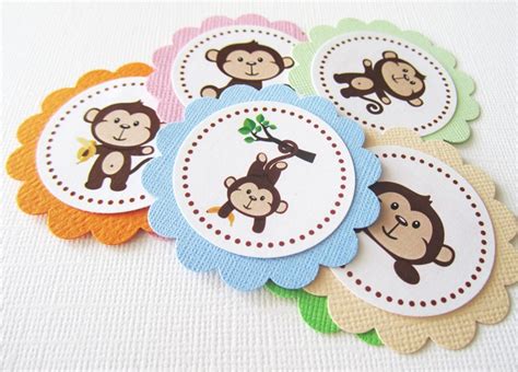 At zazzle, we offer a wide. Monkey Tags for Baby Shower or Birthday Party · Adorebynat ...