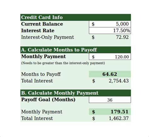 8 Sample Credit Card Payment Calculators Sample Templates