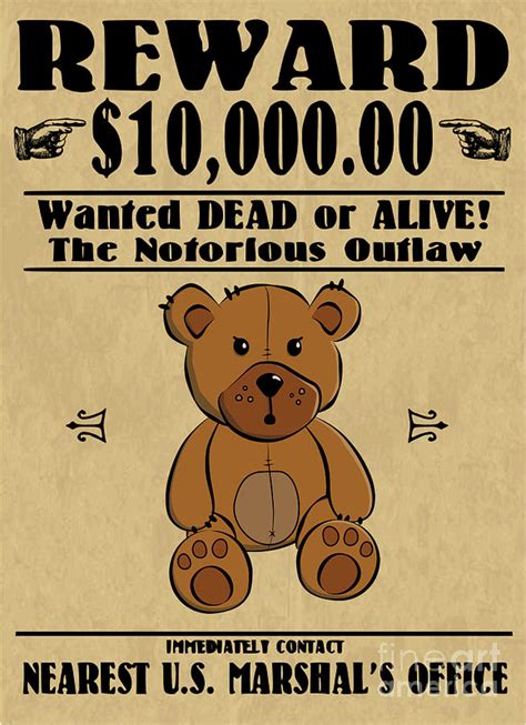 Reward Wanted Poster Digital Art By Michael Collins