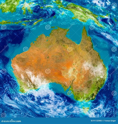Australia On Physical Map Stock Illustration Illustration Of Planet