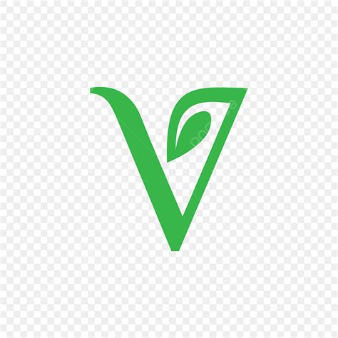 Letter V With Green Leaf Logo Letter V Initials Environtment Png And