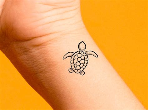 Turtle Temporary Tattoo Animal Tattoo Etsy