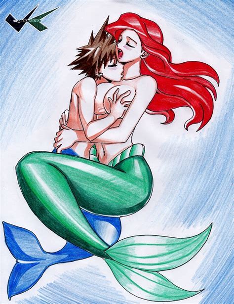 Rule 34 Ariel Blush Breasts Brown Hair Closed Eyes Color Crossover