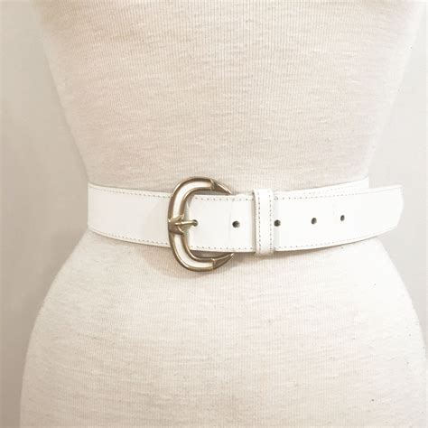 Reserved Vintage White Leather Belt Size Large Etsy White
