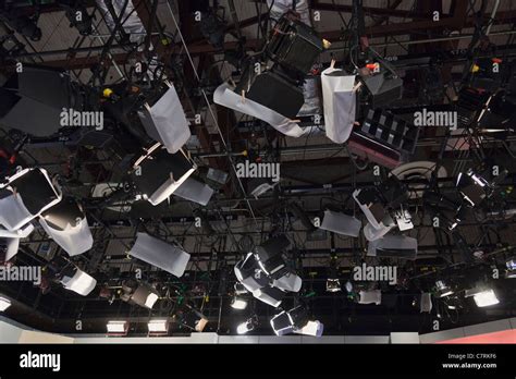 Tv Station Studio Lights On Ceiling Stock Photo Alamy