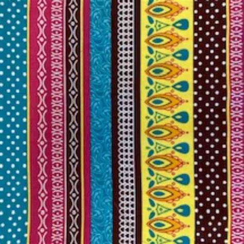 Cotton Colourful Stripes Fabric Centre