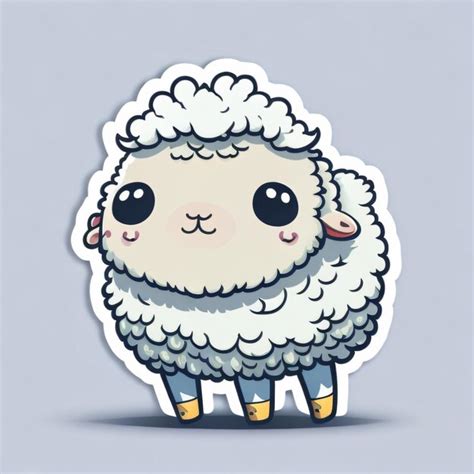 Premium Ai Image Cute Sheep Sticker 6