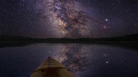 🥇 Boats Milky Way Lakes Night Sky Wallpaper 37101