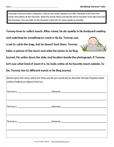 Character Traits Defined Worksheet Answers