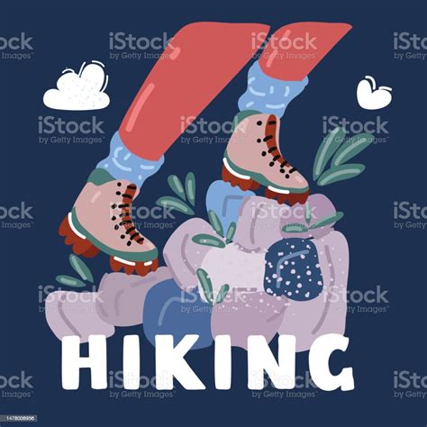 Cartoon Vector Illustration Of Pair Of Brown Hiking Boots Stock