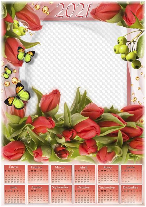 Esta página lista todas as semanas em 2021. Calendario rosa 2021 con marco de fotos vertical, PSD, PNG ...