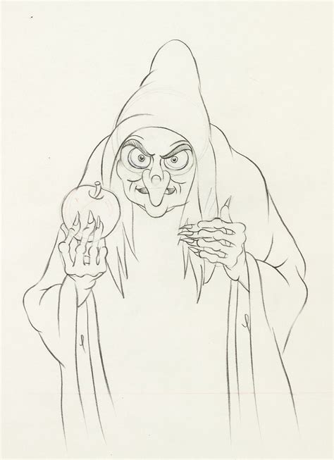 Animation Drawing From Disneys Snow White The Old Hag Was One Of Those Uncompromisingly