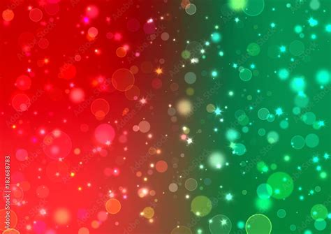 Red Green White Christmas Color Gradient Bokeh And Glitter Glow