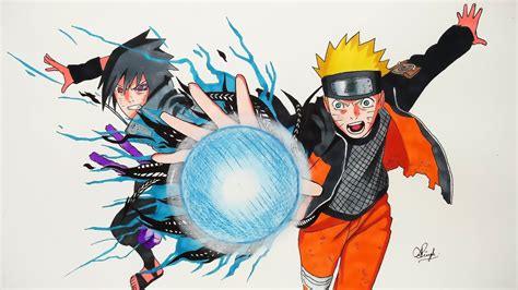 Drawing Naruto And Sasuke Naruto Shippuden 5k Subs Special Youtube