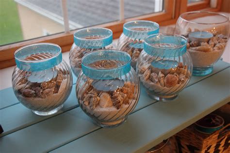 Even if the weather is supposed to be hot and sunny on the day of your wedding. DIY bridal shower "beach" centerpieces | Bridal shower ...
