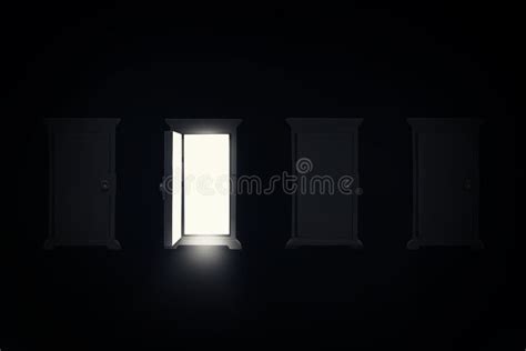 Light Shining Through Opened Door In Dark Room Stock Image Image Of