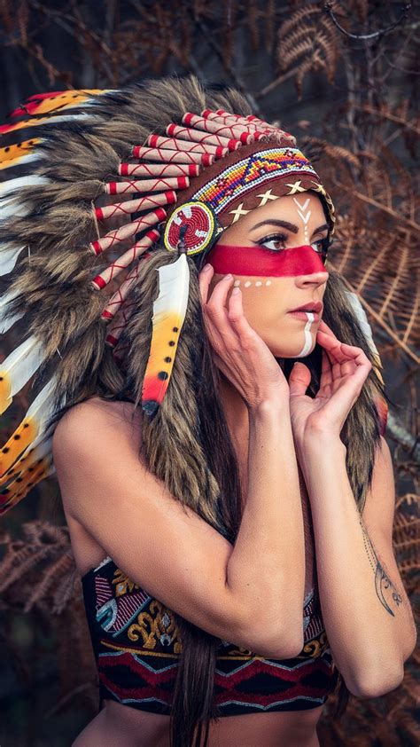 Girl Headdress Native American 4k Ultra Hd Mobile Wallpaper Native