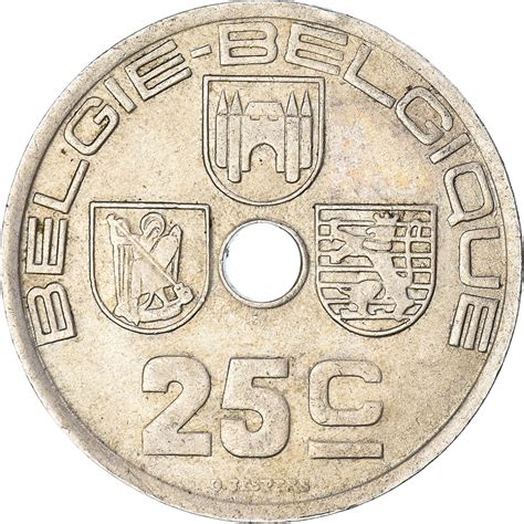 Coin Belgium 25 Centimes 1938 European Coins