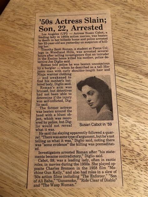Obituary Susan Cabot Obituaries Daily News Newspaper