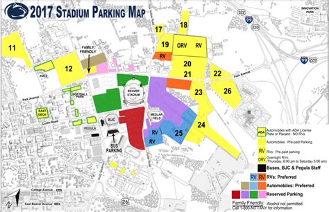 Penn State Football Parking Map World Map