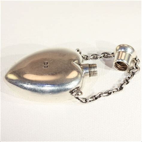 Antique Sterling Silver Heart Shaped Perfume Bottle Pendant Etsy