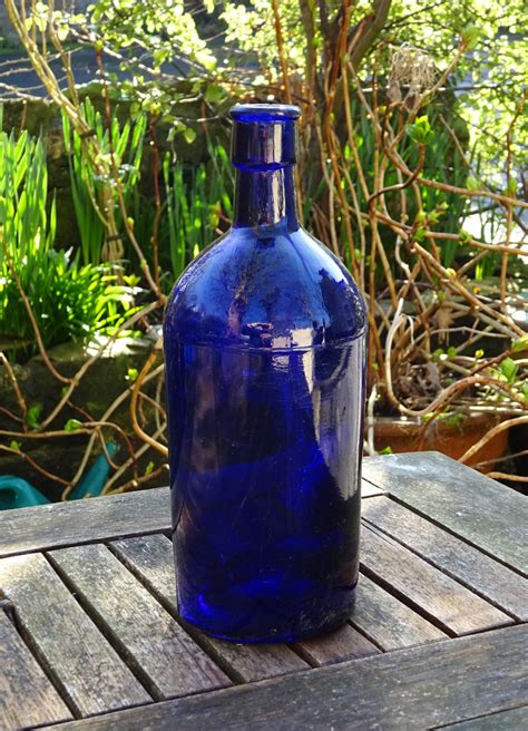 Antique Cobalt Blue Apothecary Bottle Large Victorian Bristol Etsy
