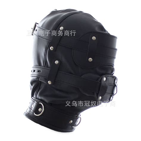 2020 Erotic Sex Bdsm Bondage Leather Hood For Adult Play Games Full