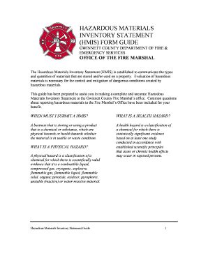 Fillable Online Hazardous Materials Inventory Statement Hmis Form