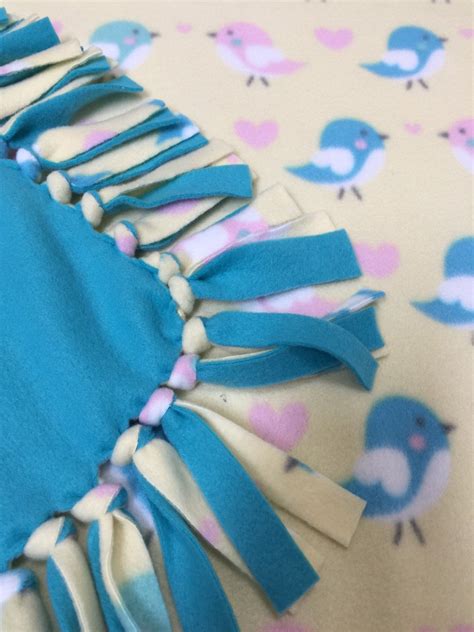 Birdie Fleece Tie Blanket In A Bird Print Etsy
