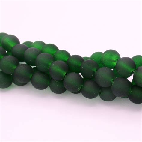 40 Dark Green Frosted Round Beads 8mm Beads Jewelry Supplies Etsy