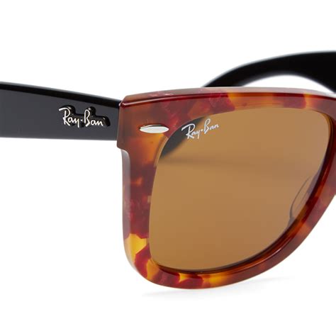 Ray Ban Original Wayfarer Fleck Sunglasses Spotted Red Havana And Brown