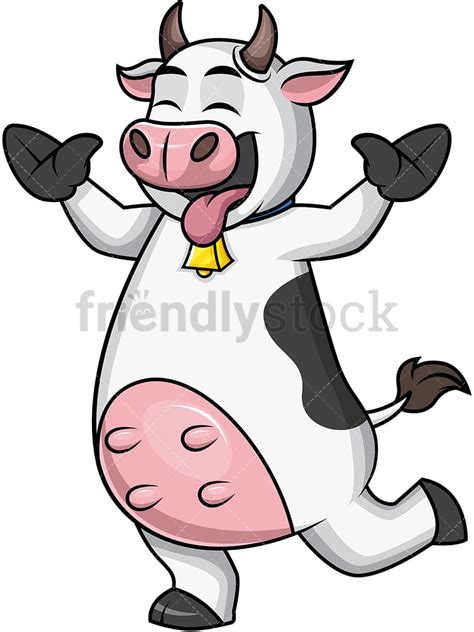 Funny Cow Being Silly Cartoon Clipart Vector Friendlystock