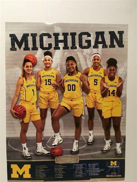 2 University Of Michigan 20192020 Womens Basketball Poster Schedules