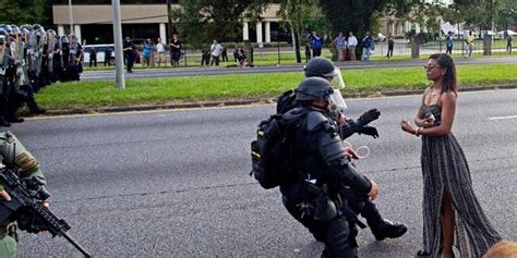striking photo captures woman s arrest at police protest fox news