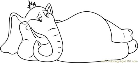 Horton Sleeping Coloring Page - Free Hello Kitty Coloring Pages : ColoringPages101.com
