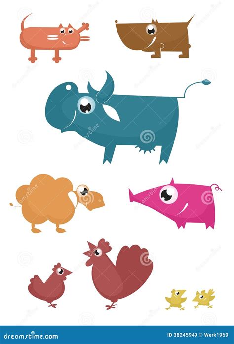 Cartoon Funny Farm Animals Stock Vector Illustration Of Cartoon 38245949