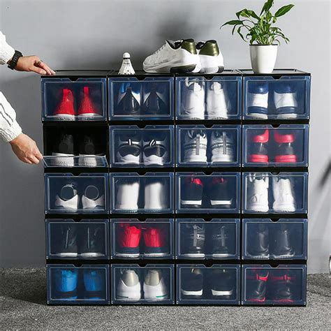 12pc Transparent Shoe Box Storage Shoe Boxes Thickened Dustproof Shoes