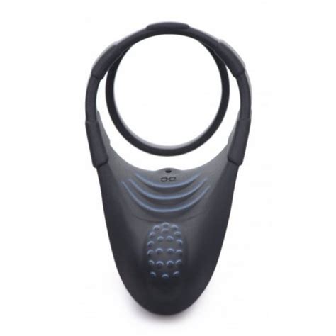 Trinity 4 Men Rechargeable Silicone Cock Ring With Vibrating Taint Stimulator Black Sex Toys
