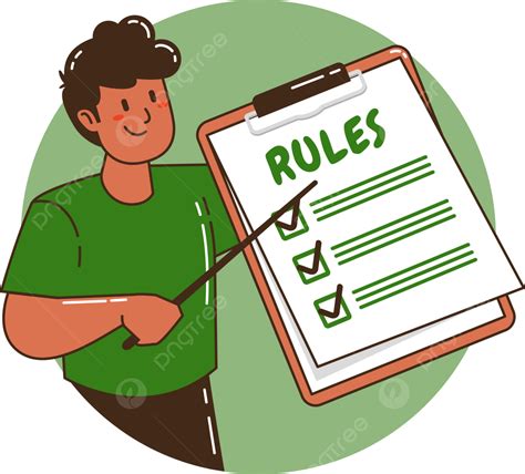 A Man Explains List Of Rule Guidelines Rule Checklist Policy PNG And Vector With Transparent