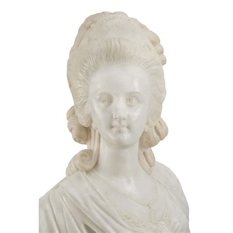 A French 19th Century White Carrara Marble Bust Of Marie Antoinette